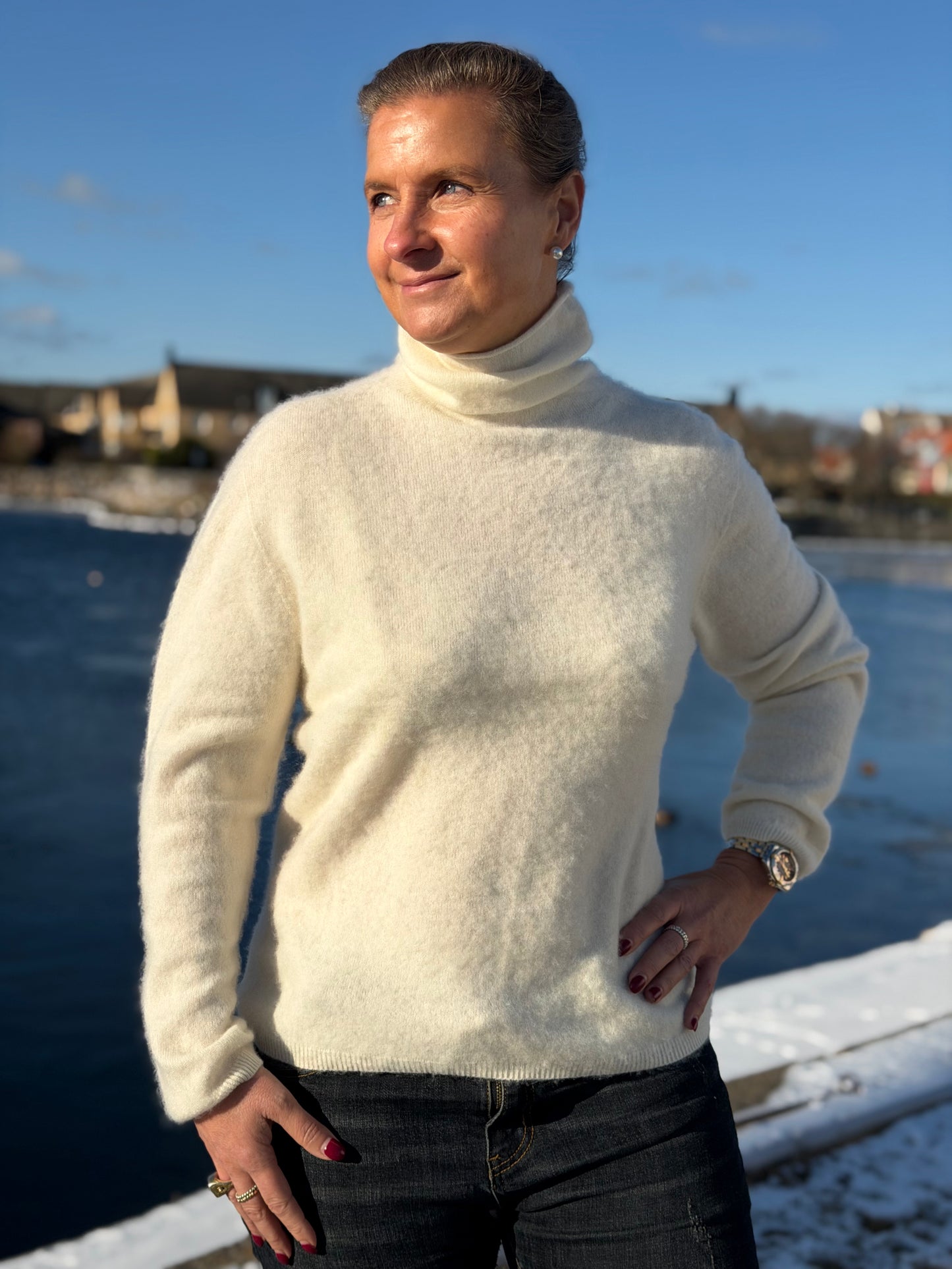 Nyhet! Borstad Kashmir polo – Madeleine