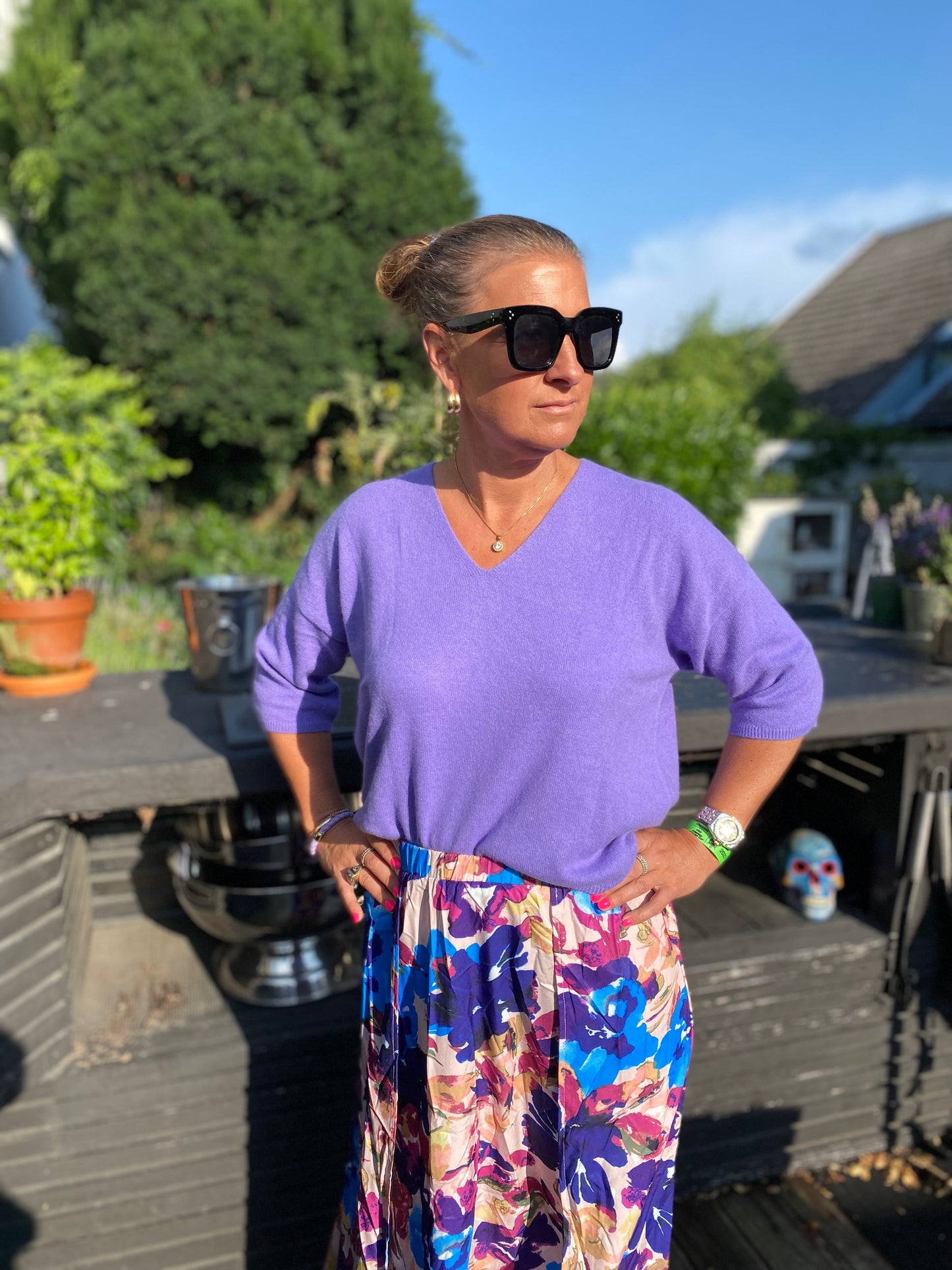 Cashmere sweater / tröja i färgen lavendel lila