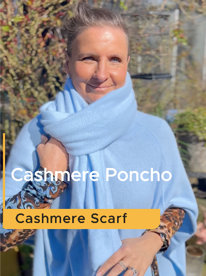 Ljusblå Scarf + Poncho