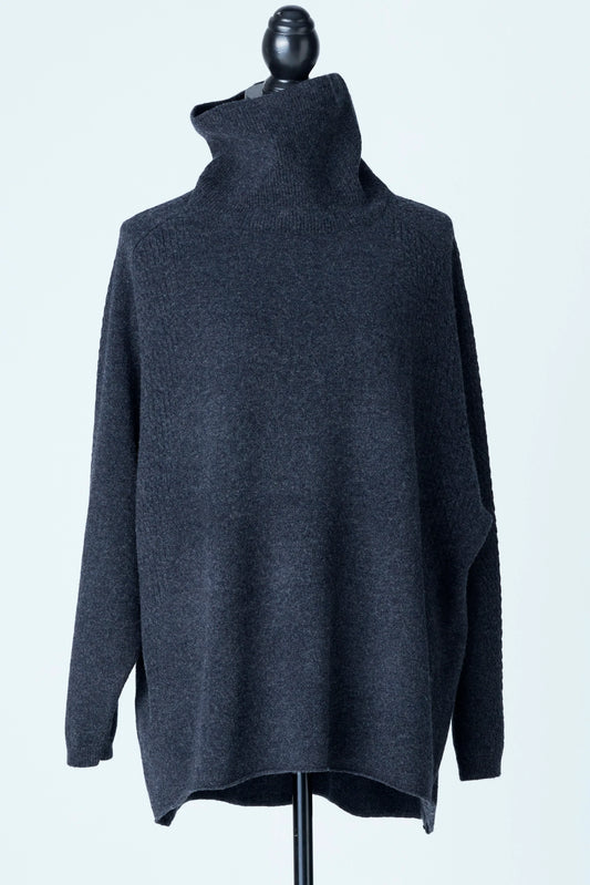 Cashmere polotröja grå
