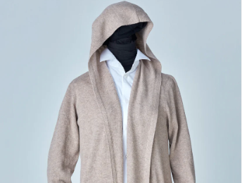 Beige lång kofta dam