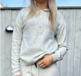 Ljusgrå hoodie dam