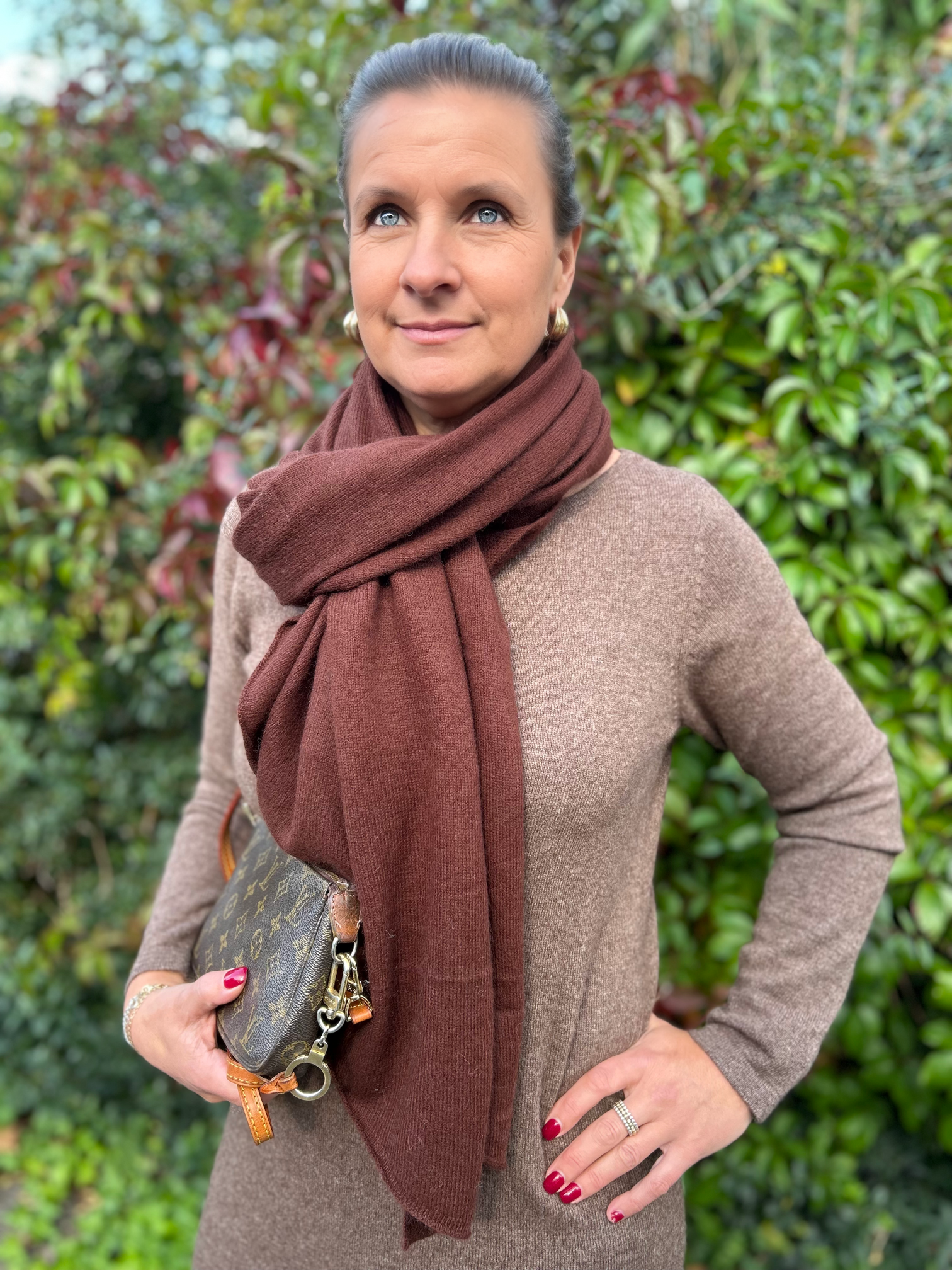 Cashmere online scarf brown