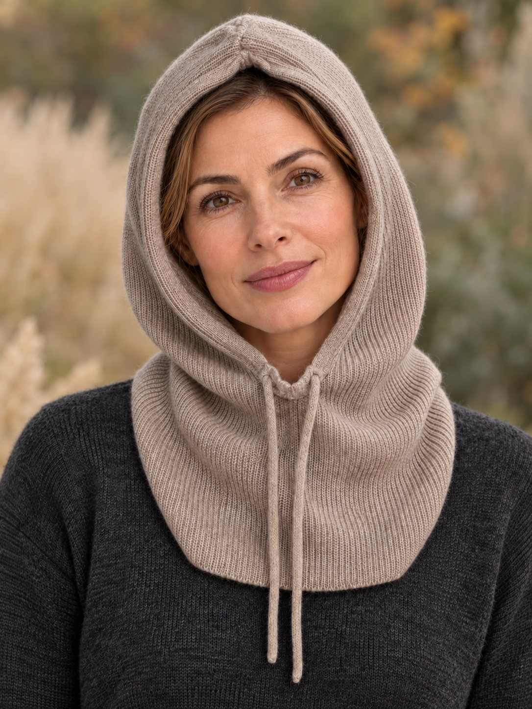 Balaklava för dam i färgen beige