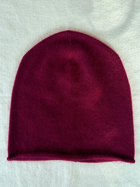 Burgundy kashmir mössa