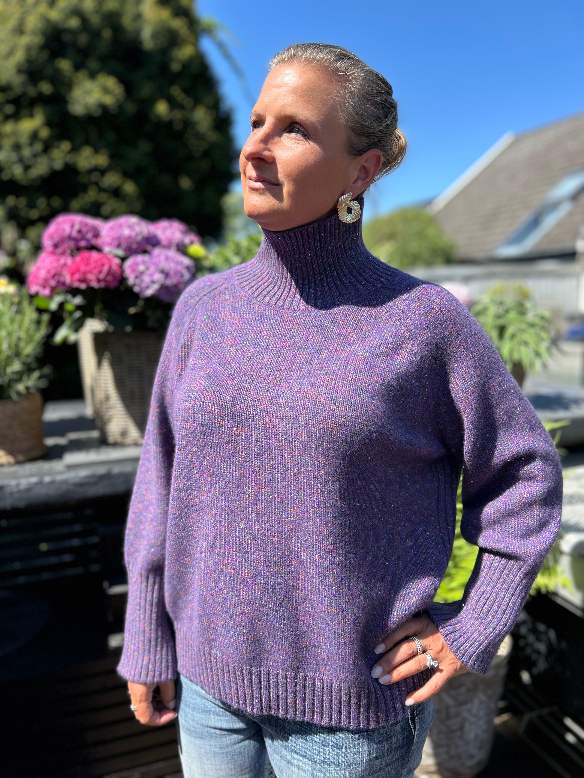 cashmere polotröja Lila färg