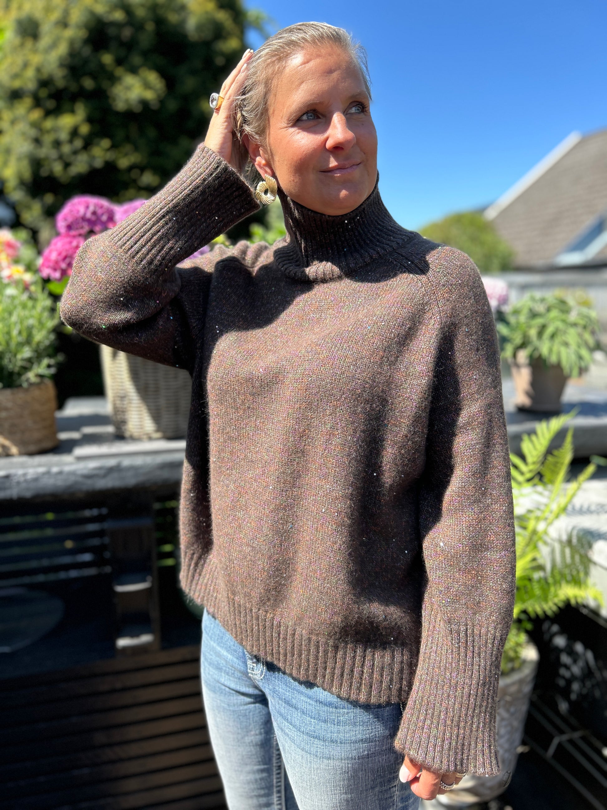 Brun cashmere polotröja