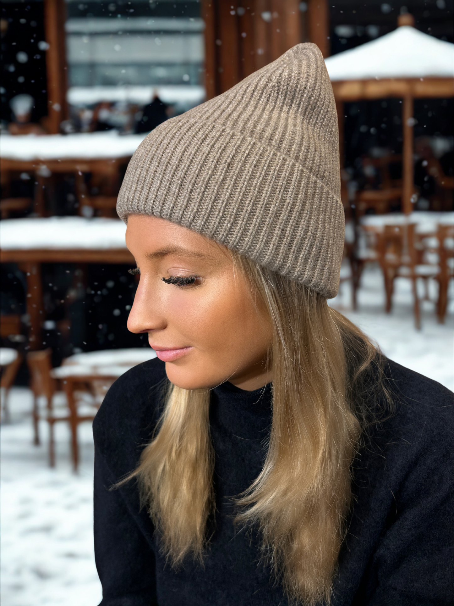 Nyhet! Kashmir Mössa - Ribbad