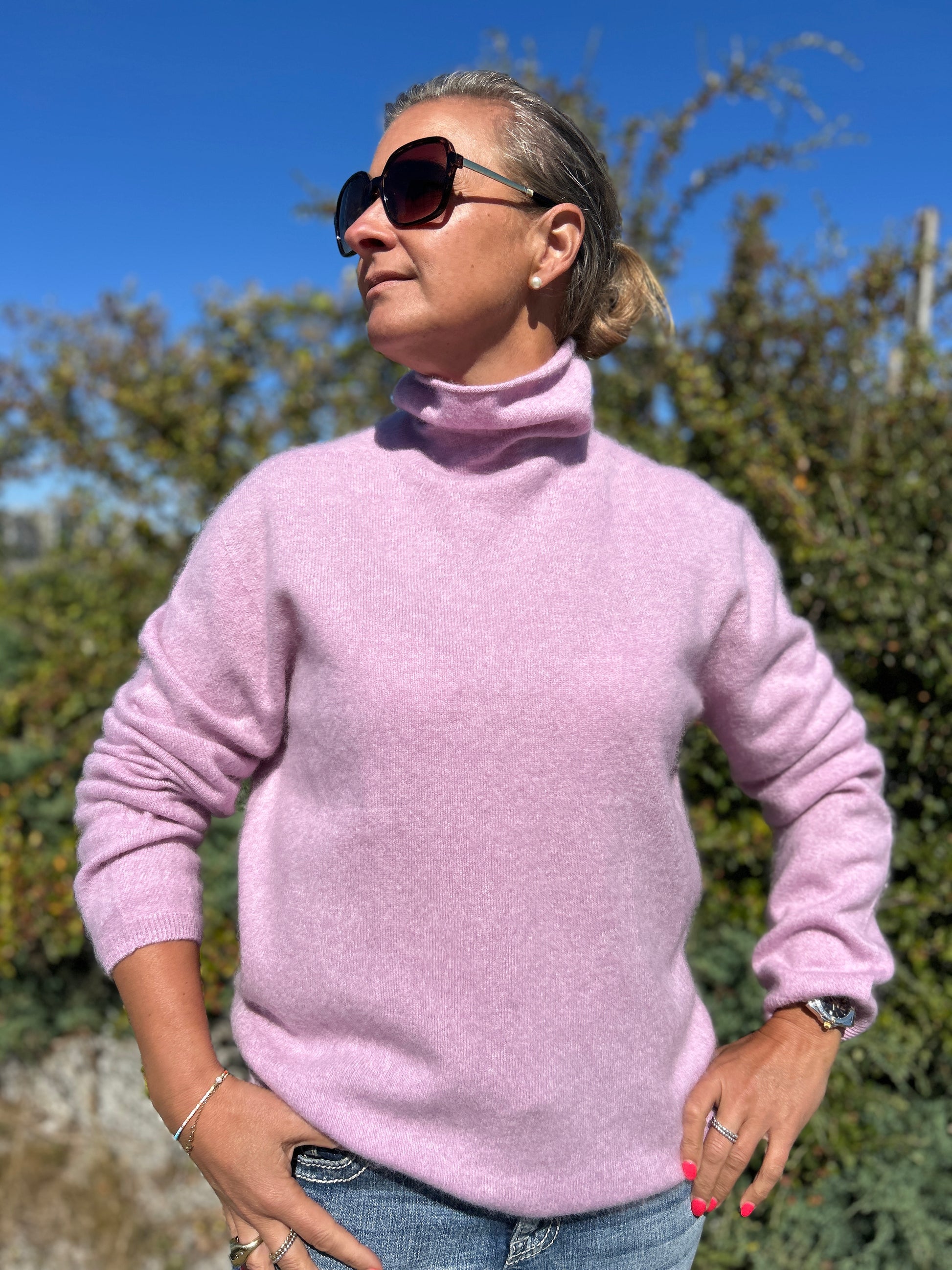 Kashmir polo dam turtleneck i lingon