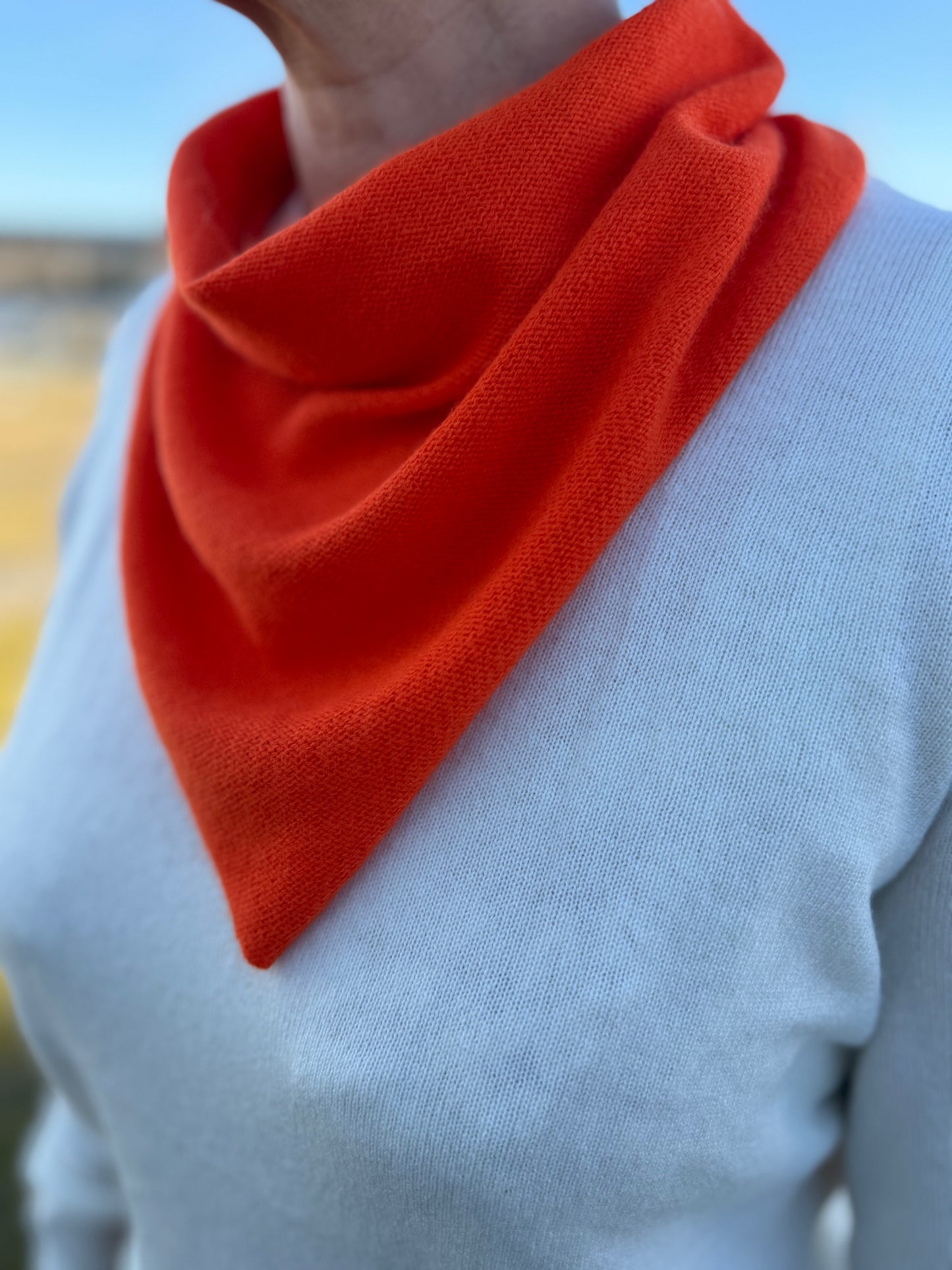 Orange mini triangle scarf