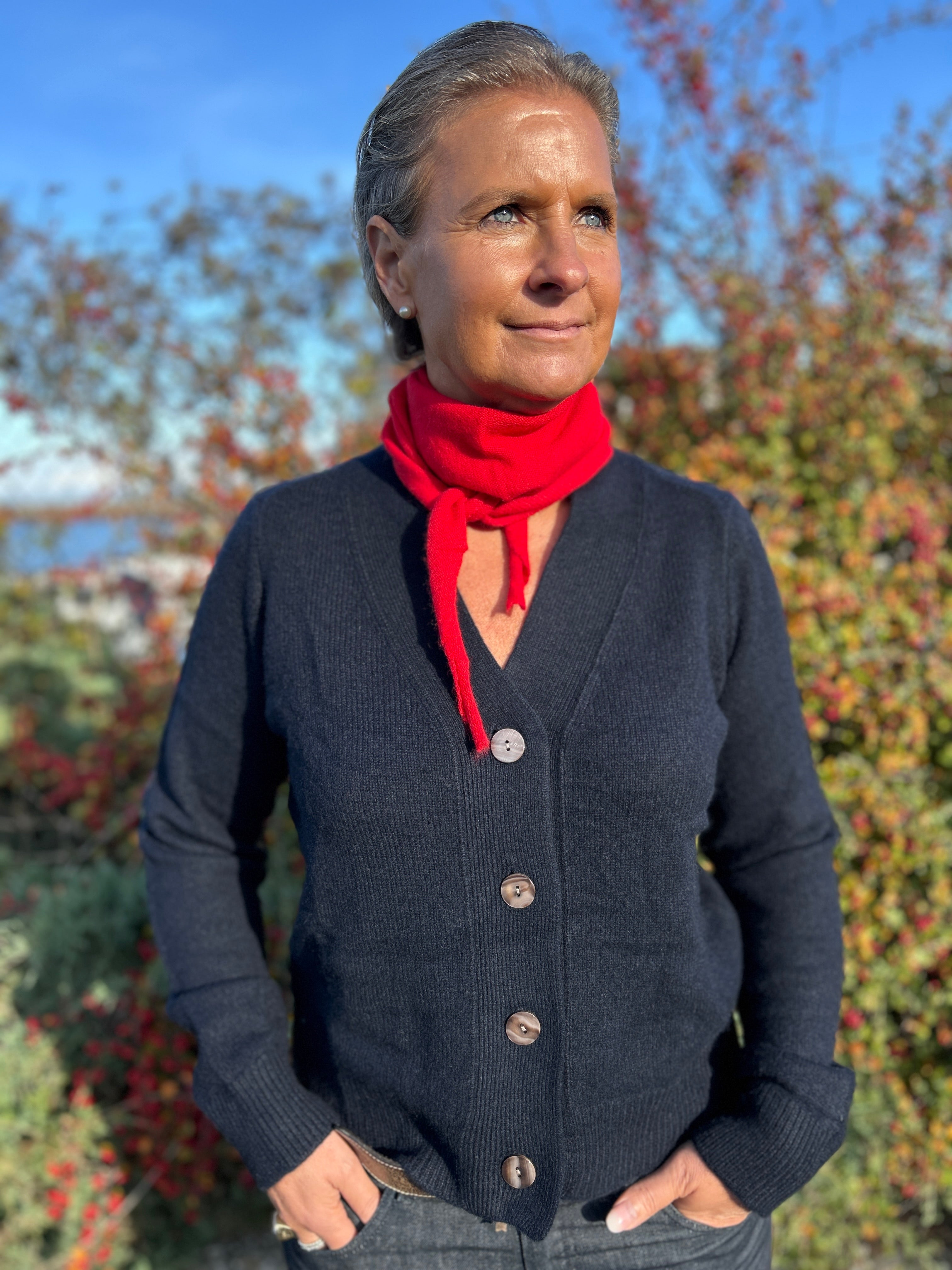 Röd triangle scarf i 100% cashmere | Mi&Cashmere