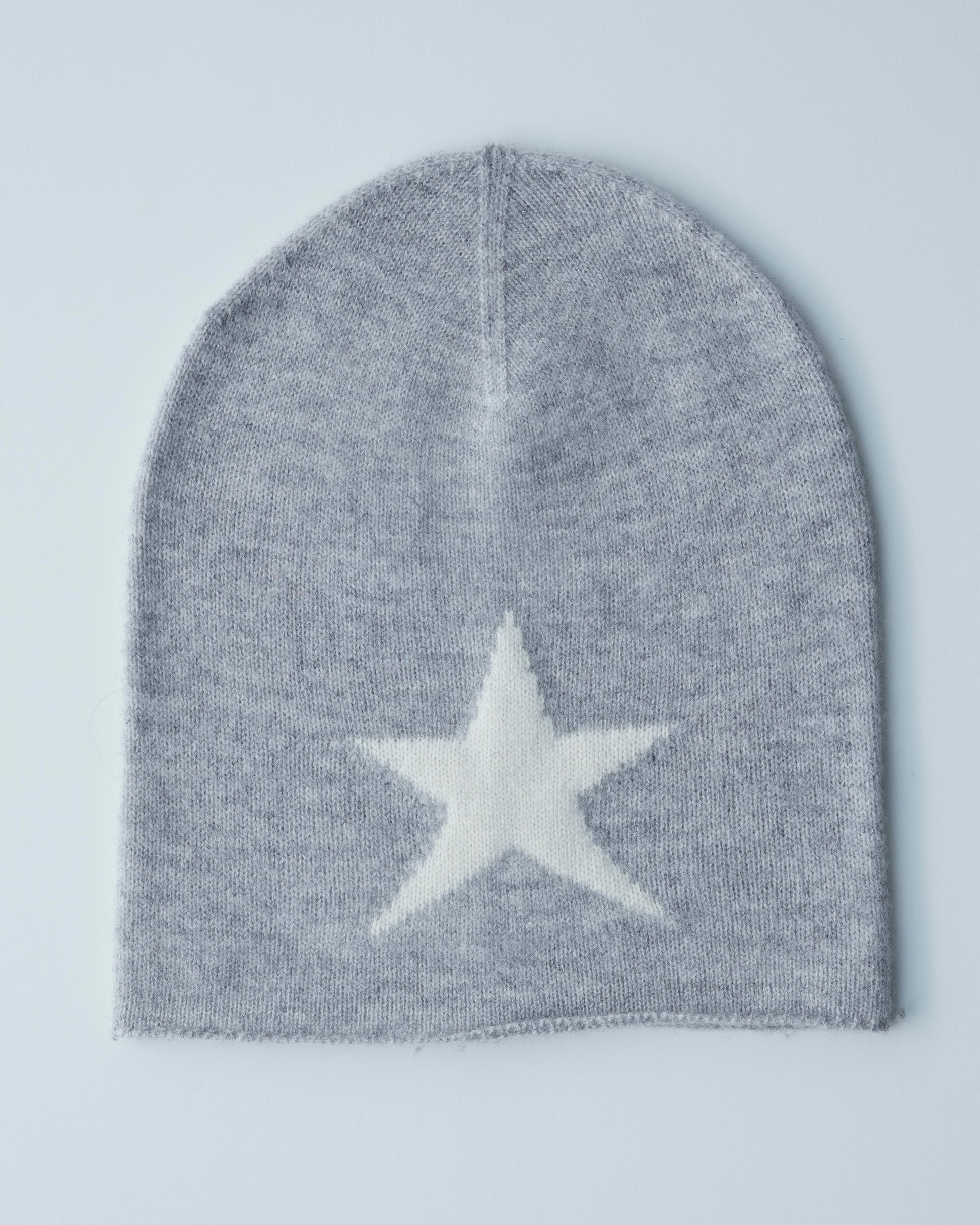 Light Grey Hat with Star Cashmere
