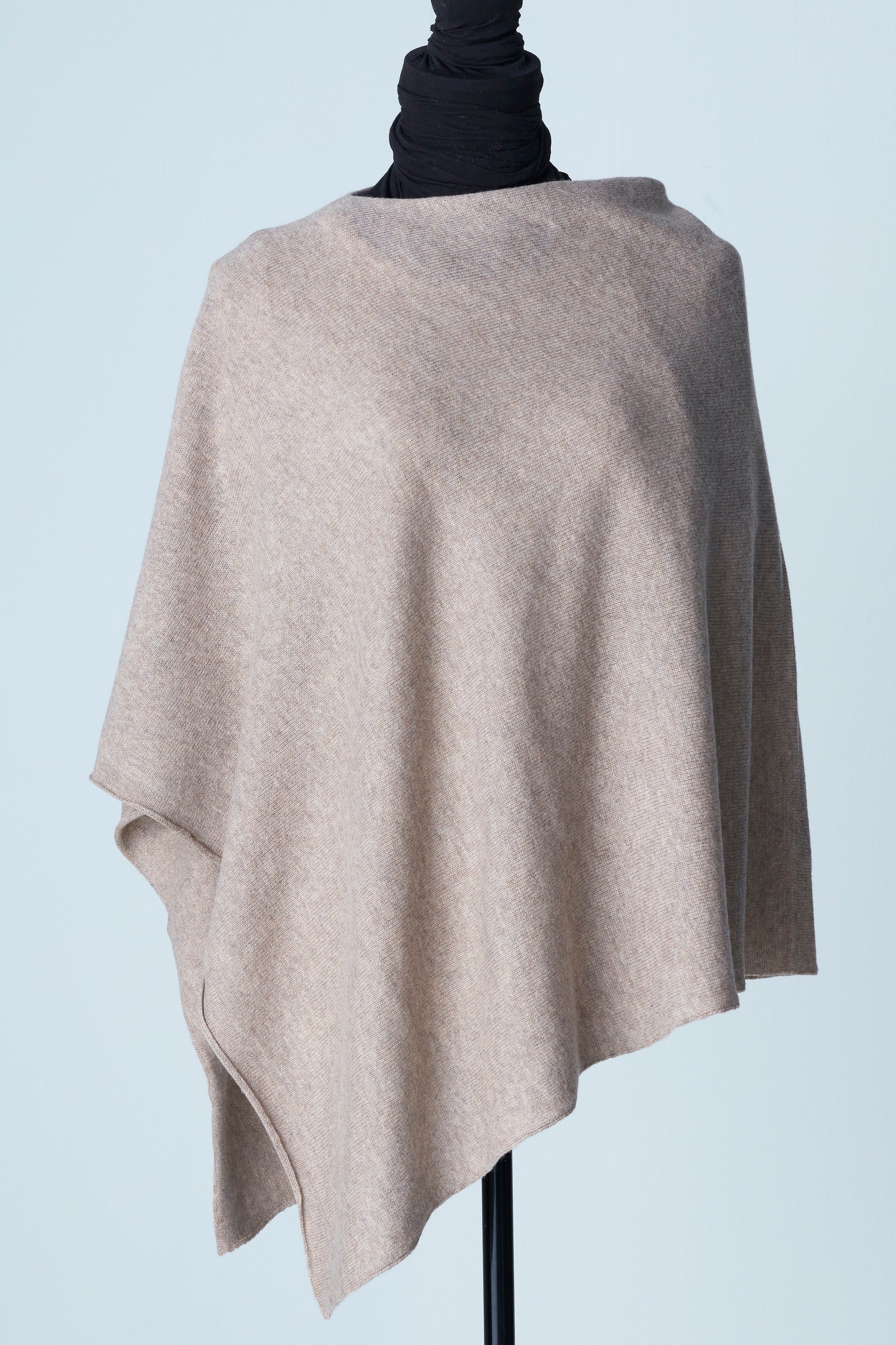 taupe Poncho Cashmere